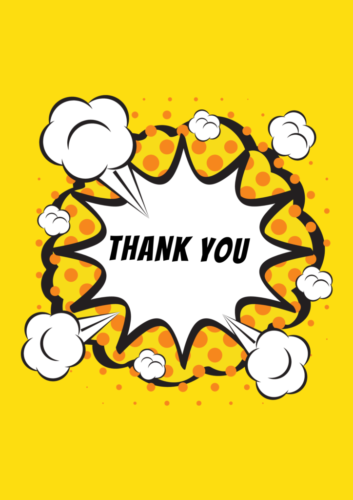 Yellow Minimalist Yellow Cartoon Thank You Flyer