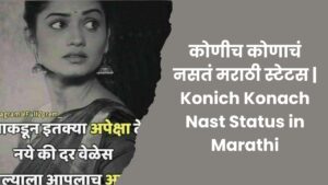 कोणीच कोणाचं नसतं मराठी स्टेटस Konich Konach Nast Status in Marathi compressed